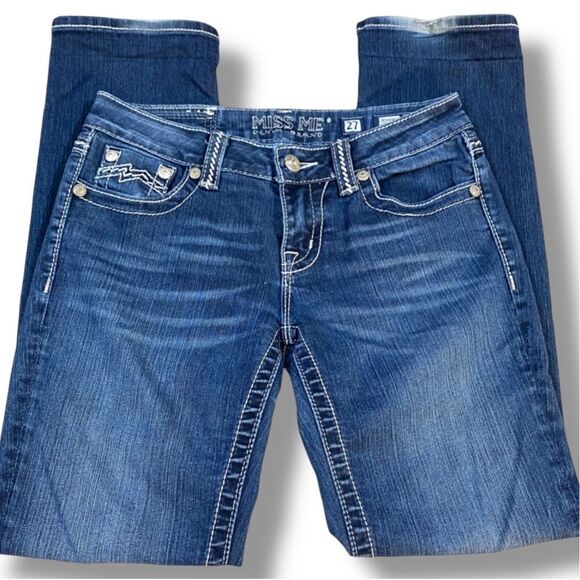 Miss Me JE1049EP3 Dark Wash Easy Capri Jeans Size 27 Inseam 26 1/2” - Picture 10 of 12